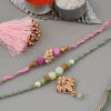 Gift Pearl Rakhis With Healthy Snacks And Potli