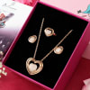 Buy Pendant Set with Finger Ring in Rose Gold Finish