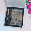 Gift Personalised Antique Gold Finish Notebook and Pen