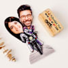 Buy Personalized Adventure Ride Caricature with Wooden Stand