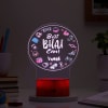 Personalized Best Bhai Ever Brown Base LED Lamp Online