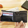 Gift Personalized Black Leather Wallet