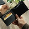 Gift Personalized Black Leather Wallet for Men