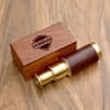 Personalized Brass And Leather Finish Telescope In Sheesham Wood Box Online