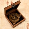 Buy Personalized Brass Finish Sundial Compass in Sheesham Wood Box