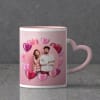 Gift Personalized Ceramic Mug in Pink with Heart Handle