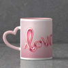 Personalized Ceramic Mug in Pink with Heart Handle Online