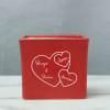 Gift Personalized Ceramic Planter with Heart Motifs