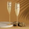 Gift Personalized Champagne Flutes With Midnight Rose Candle (Set of 2)