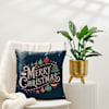 Personalized Cheerful Christmas Cushion And Plant Combo Online