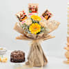 Personalized Christmas Fridge Magnets Bouquet And Cake Hamper Online