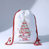 Gift Personalized Christmas Greetings Drawstring Bag - Red