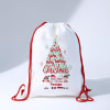 Personalized Christmas Greetings Drawstring Bag - Red Online