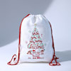 Gift Personalized Christmas Greetings Drawstring Bag - Red