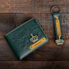 Personalized Classic PU Leather Wallet And Keychain Combo - Forest Green Online