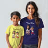 Personalized Cool Mom And Cool Kid Caricature T-shirt Online