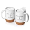 Buy Personalized Cork Base Ceramic Mug For Couples - Set Of 2