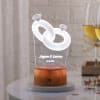 Personalized Couple Ring LED Lamp - Wooden Finish Base Online