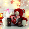 Personalized Couple Teddy with Fabelle Chocolates Online