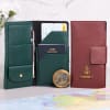 Gift Personalized Couple Travel Wallet - Maroon And Green