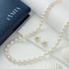 Personalized Dainty Oval Pearl Necklace Set Online