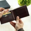 Gift Personalized Dark Brown Leather Wallet for Men