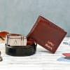 Personalized Dark Brown Wallet & Belt Combo Online