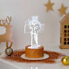 Gift Personalized Divine Cross Christmas LED Lamp - Brown Base