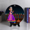 Buy Personalized Diwali Caricature Wooden Wall Clock