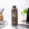 Personalized Drink Your Water - Brown Matte Finish Bottle Online