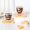 Gift Personalized Elegant Espresso Cups With Bamboo Coasters - Set Of 2