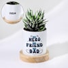 Personalized Father's Day Haworthia Plant With Ceramic Planter Online