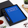 Personalized Fathers Day Blue Diary And Pen Combo Online