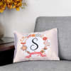 Personalized Floral Designed Satin Cushion Online