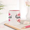 Buy Personalized Floral Mug With Heart Handle