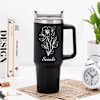 Buy Personalized Flowery Black Tumbler For Her