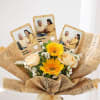 Buy Personalized Fridge Magnet And Yellow Gerberas Bouquet For Dad