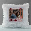 Gift Personalized Fur Photo Cushion with LED