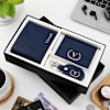 Gift Personalized Genuine Leather Wallet Combo For Men - Blue