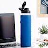Buy Personalized Glass Bottle With Silicone Sleeve - Blue