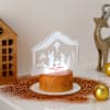 Gift Personalized Gleaming Nativity Christmas LED Lamp - Brown Base