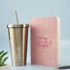 Personalized Golder Tumbler and Vegan Leather Diary Online