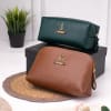 Personalized Green and Tan Multipurpose Travel Pouch - Set of 2 Online