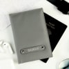 Gift Personalized Grey Passport Cover with Luggage Tag
