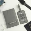 Personalized Grey Passport Cover with Luggage Tag Online