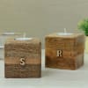 Buy Personalized Handcrafted Wooden Block Candle Stands