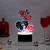 Personalized Heart And Roses LED Lamp Black Base Online