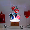 Personalized Heart And Roses LED Lamp Brown Base Online