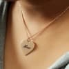 Gift Personalized Heart Shaped Brass Pendant with Chain