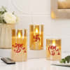 Personalized Holy LED Candles For Diwali - Set Of 3 Online